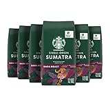 Starbucks Whole Bean Coffee—Dark Roast Coffee—Sumatra—100% Arabica—6 bags (12 oz each)