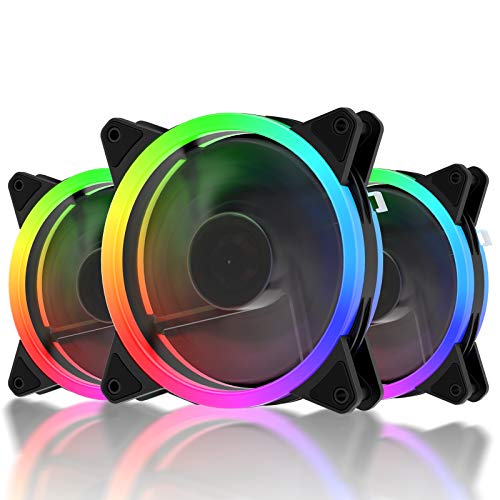 upHere RGB Series Case Fan, Wireless RGB LED 120mm Fan,Quiet Edition High...