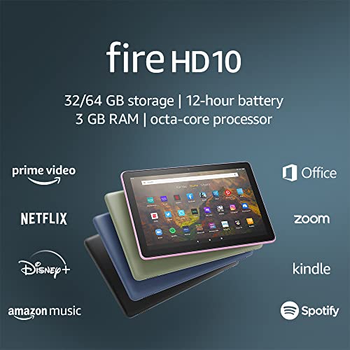 Fire HD 10 tablet, 10.1', 1080p Full HD, 32 GB, latest model (2021 release),...