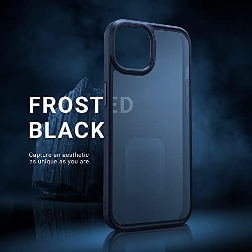 TORRAS Shockproof Designed for iPhone 13 Case [6FT Military Grade Drop Tested] Slim Fit Translucent Matte Case for iPhone 13, 6.1 Inch, Frosted Black-Guardian Series