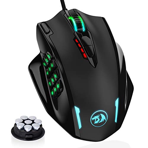Redragon M908 Impact RGB LED MMO Mouse with Side Buttons Optical Wired Gaming...
