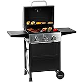 MASTER COOK 3 Burner BBQ Propane Gas Grill, Stainless Steel 30,000 BTU Patio Garden Barbecue Grill...