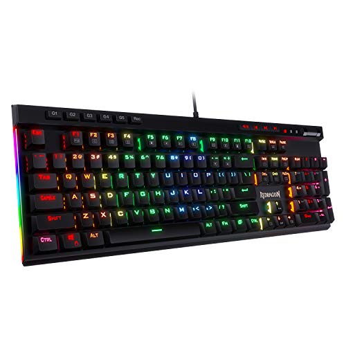 Redragon K580 VATA RGB LED Backlit Mechanical Gaming Keyboard with Macro Keys &...
