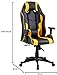 Amazon Brand - Solimo Hoover High Back Gaming Chair (Black & Yellow)