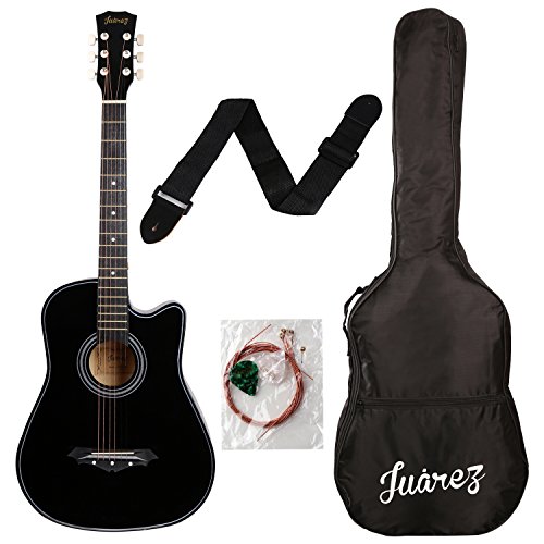 Juarez Acoustic Guitar, 38 Inch Cutaway, 038C With Bag, Strings, Pick And...