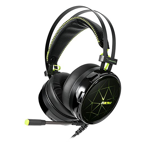 EUKYMR Gaming Headset Over-Ear Gaming Headphones PC Gaming Multi Function Pro...