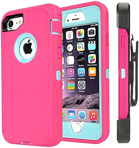 Annymall Case Compatible for iPhone 8 & iPhone 7, Heavy Duty [with Kickstand] [Built-in Screen Protector] Tough 4 in1 Rugged Shorkproof Cover for Apple iPhone 7 / iPhone 8