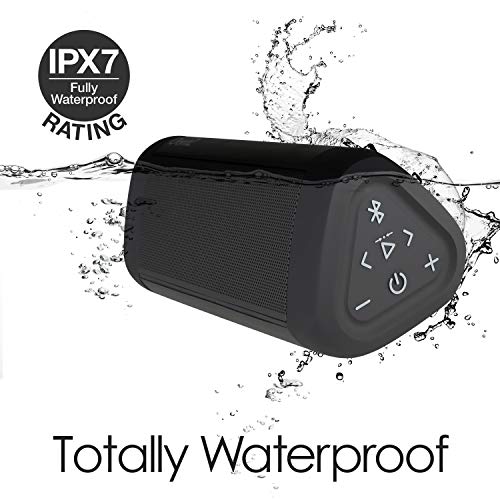 OontZ Angle 3 Ultra Waterproof 5.0 Bluetooth Speaker, 14 Watts, Hi-Quality Sound & Bass, 100 Ft Wireless Range, Play 2, 3 or More Speakers Together, OontZ App, Bluetooth Speakers (Black)