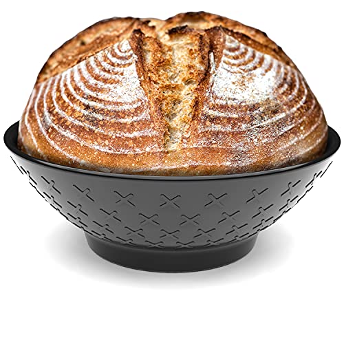 BreadX Banneton Proofing Basket - Modern Professional & Home Baking Tool - Sourdough Loaf & Artisan Bread Proving Brotform - Round Bowl with Spiral Patterns, No Odors, Splinters or BPA - 10 Inch											