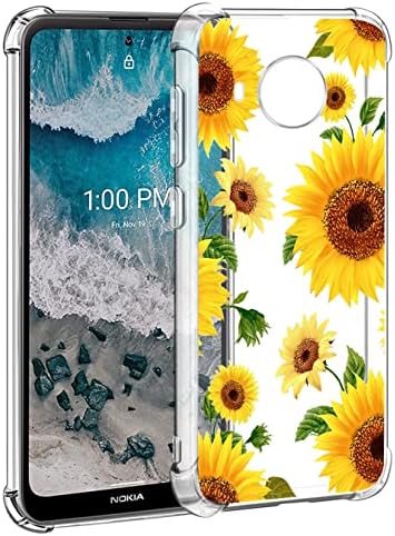 (3-Pack) for Nokia X100 Case, Soft Clear TPU [Scratch-Resistant] Drop Silicone Bumper Protection Shockproof Phone Case Cover for Nokia X100 6.67 inch,Flower