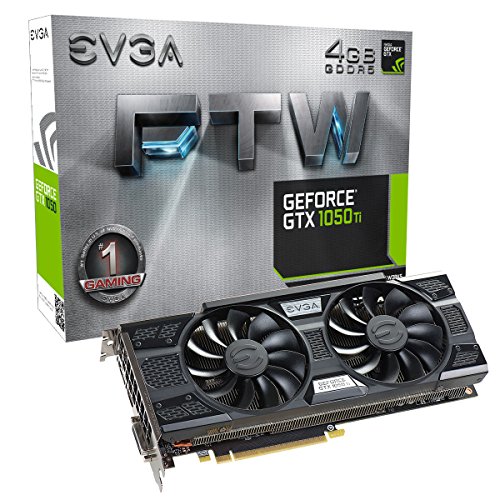 EVGA GeForce GTX 1050 Ti FTW Gaming Graphic Cards ACX 3.0, 4GB GDDR5, DX12 OSD...