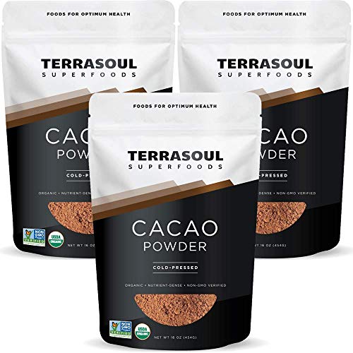 Terrasoul Superfoods Organic Cacao Powder, 3 Lbs (3 Pack) - Raw | Keto | Vegan