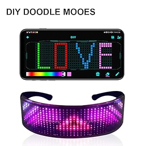 Programmable Bluetooth RGB Fullcolor Glowling LED Smart Glasses