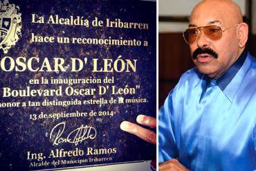 ¡NO PEGA UNA! Ahora se roban la placa de reconocimiento de Oscar D León (+Foto +Tuits)
