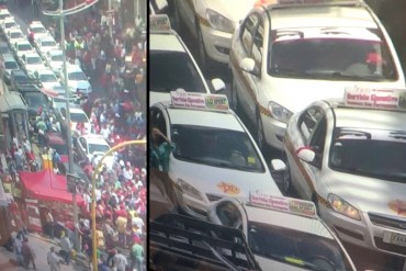 ¿PAGADOS POR EL RÉGIMEN? Chavistas que protestan contra amnistía llegaron en taxis del gobierno