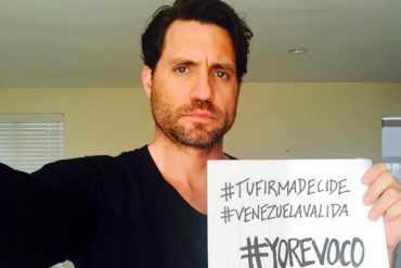 ¡LE DUELE! Édgar Ramírez apuesta por el revocatorio y denuncia crisis humanitaria en Venezuela