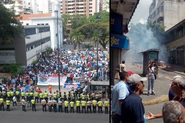 ¡EXCESOS! PNB reprimió con bombas lacrimógenas protesta de trabajadores de Corpoelec (+Fotos)