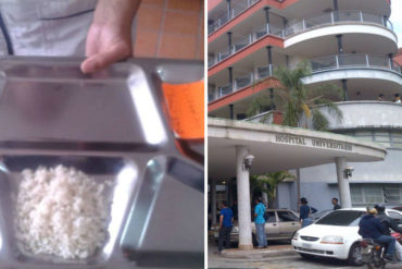 ¡QUÉ TRISTEZA! Una taza de arroz: el deprimente “almuerzo” que recibieron pacientes del Clínico Universitario de Caracas (+Foto)