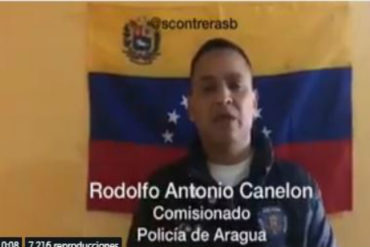 ¡SE SIGUEN SUMANDO! Comisionado de PoliAragua reconoce a Guaidó y pide a sus compañeros unirse: «No vale la pena tener al pueblo en contra por un narco-régimen» (+Video)