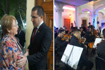 ¡ORQUESTA INCLUIDA! El show con el que Arreaza recibió a Bachelet en la Casa Amarilla (+Fotos)