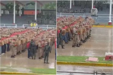 ¡QUÉ VERGÜENZA! Con caja CLAP en mano: Así practican los milicianos para el desfile del #5Jul (+Video indignante)