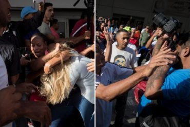 ¡DEPLORABLE! Las imágenes que muestran las agresiones de los colectivos a la prensa en Maiquetía este #11Feb (+Fotos)