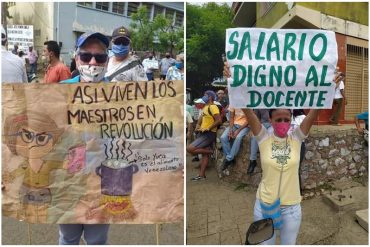 ¡CANSADOS! “Aristóbulo, traidor, ¡paga ya!”: las pancartas que dejó este #5Oct la firme protesta de los maestros que reclaman reivindicaciones (+Fotos)