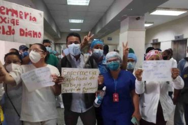 ¡NO SE LA CALAN! Trabajadores sanitarios del Hospital Universitario de Maracaibo protestaron este #30Mar por retrasos en pagos y falta de insumos (+Video)