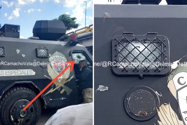 ¡LE MOSTRAMOS! Así quedó el “rinoceronte” en el que fueron rescatados funcionarios del Cicpc que quedaron atrapados en enfrentamiento con delincuentes en Caracas