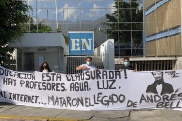 ¡LO ÚLTIMO! Estudiantes protestaron este #20May frente a la sede de El Nacional en rechazo a la ocupación ilegal de sus instalaciones (+Video)