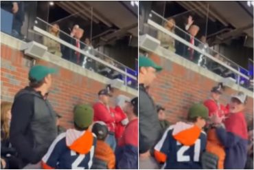 ¡VEA! El pelotazo accidental que le pegó Trump a un niño al devolverle una pelota firmada durante un partido de Serie Mundial (+Video)