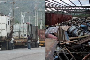 ¡DESESPERADOS! Venezuela se apoya en las exportaciones de chatarra para recaudar divisas ante problemas de liquidez: en Guanta camiones descargan toneladas