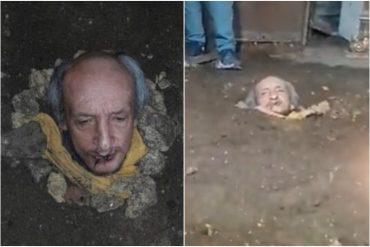 Las dramáticas imágenes de un abuelo que decidió enterrarse vivo en el patio de su casa por su desesperación económica (+Video)
