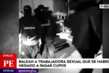 Trabajadora sexual venezolana fue baleada en plena vía pública en Perú porque se negó a ser extorsionada por una banda