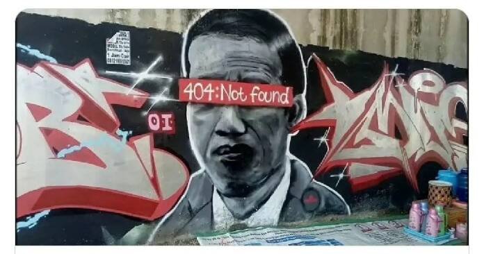 Mural yang diduga presiden Joko Widodo atau Jokowi di sebuah dinding sekitar wilayah Batuceper, Kota Tangerang. (foto: Istimewa/ fin.co.id)