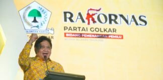Rakornas Partai Golkar, Airlangga Targetkan Golkar Menang Mutlak di Indonesia Timur