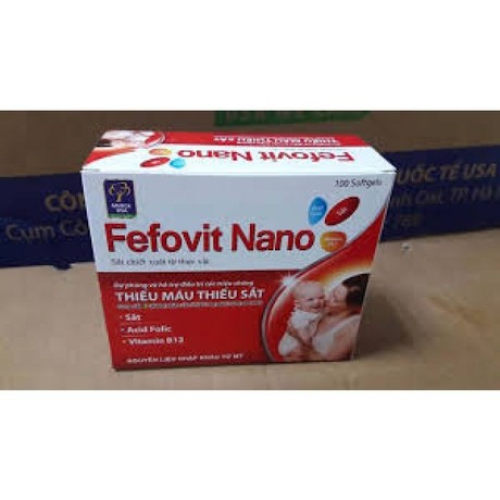 Combo 2 hộp fefovit nano bổ sung sắt thiết yếu cho phụ nữ có thai và cho con bú người hoa mắt chóng mặt- sat00015 - fefovit nano - hop 100 vien 4