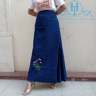 Váy chống nắng Nữ Dài vải Jean mềm thêu Hoa Cẩm Chướng H&T Fashion - HTVCN005 thumbnail