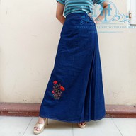 Váy chống nắng Jean Cao cấp có Chân váy dài thêu Hoa Dạ Yến Thảo H&T Fashion - HTVCN019 thumbnail