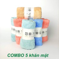 COMBO 5 KHĂN MẶT 30X50CM - 5 khăn mặt lông mềm thumbnail
