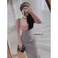 Chân váy yếm dễ thương set yếm carô mẫu mới xinh xắn - MAIB43 thumbnail