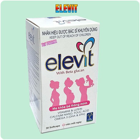 Viên Uống Elevit Bổ Sung DHA,EPA,Acid folic - Giúp phát triển hệ thần kinh và thị giác ở trẻ, giảm triệu chứng ốm nghén cho mẹ - Viên Uống Elevit 4