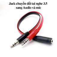 Jack 2 đầu 3.5mm đực ra 1 đầu 3.5mm cái dùng cho tai nghe điện thoại thumbnail