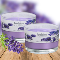 Combo 2 ly nến thơm Bolsius nhập khẩu Châu Âu French Lavender 155g - hoa oải hương thumbnail