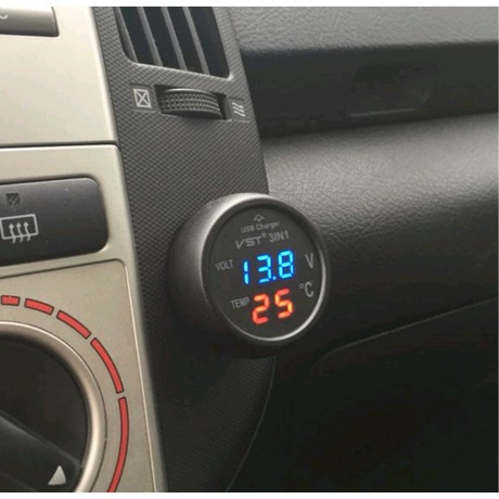 1 tẩu sạc điện thoại kèm báo von báo nhiệt độ gắn trên xe hơi ôtô mẫu mới hàng cao cấp loại tốt 8