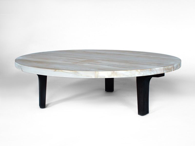 Round Low Coffee Table Minimalist Black White Wooden Lacquered Round Coffee Table Small Round Glass Coffee Tables (Gallery 7 of 10)