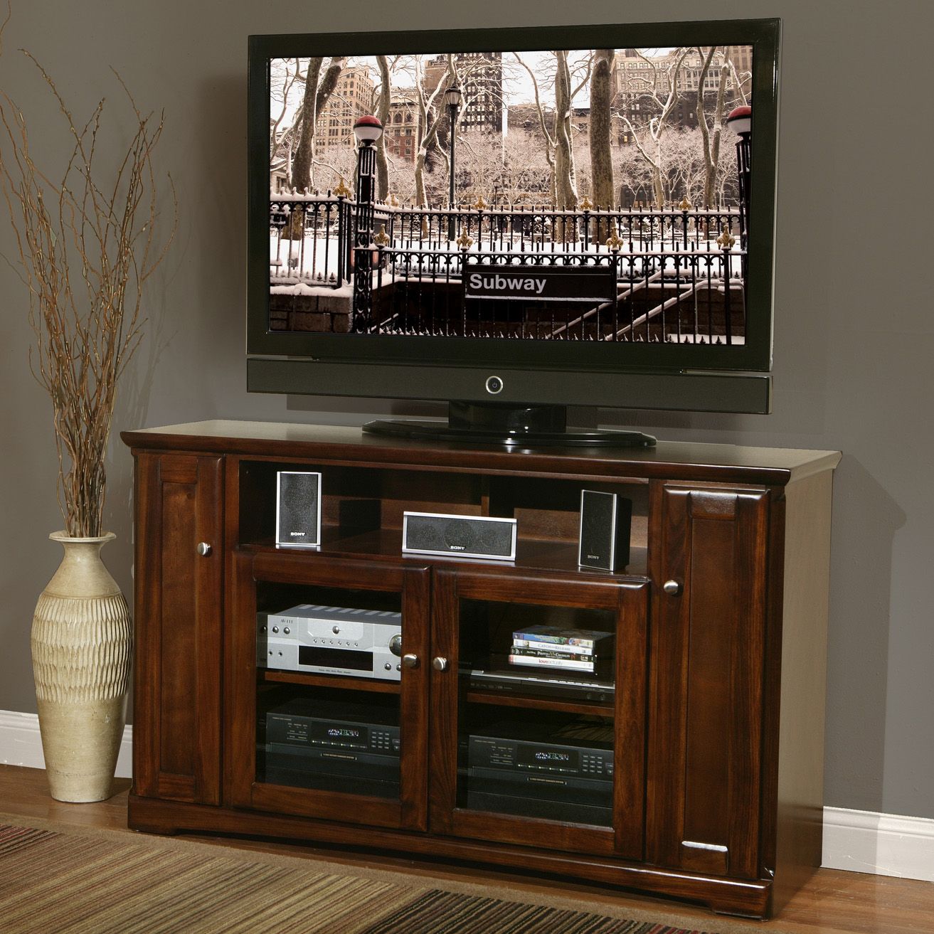 Park View 60 Inch Tv Stand Tallkathy Ireland At Hayneedle Inside Tv Stand Tall Narrow (Gallery 2 of 15)