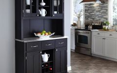 Black Hutch Buffets with Stainless Top