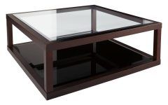 Black Wood and Glass Coffee Tables