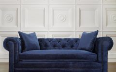 Blue Velvet Tufted Sofas